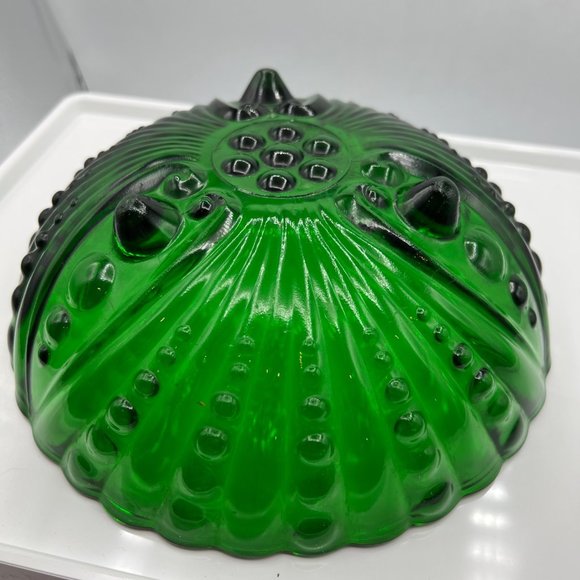 Emerald Green Burple Inspiration Glass Footed Bowl by Anchor Hocking Vintage 195 - Picture 9 of 11